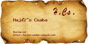 Hajós Csaba névjegykártya